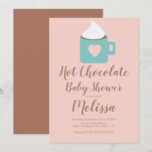 Invitation Mug de chocolat chaud de camping mignon Fille Baby
