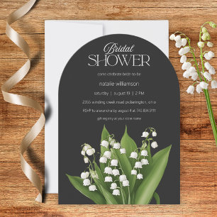 Invitation Muguet sur une douche de mariée noire