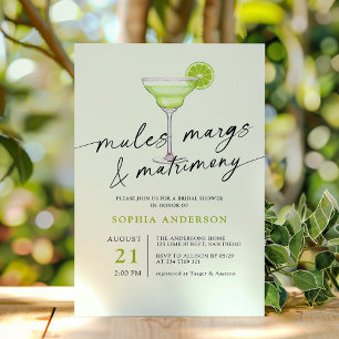 Invitation Mules Marges et Fête des mariées de citron vert de