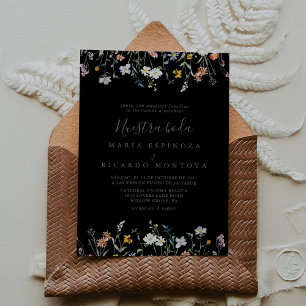 Invitation Multicolore sauvage noir Nuestra Boda Mariage