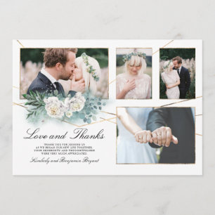 Invitation Multiples photos de Mariage Love and Thanks Photo
