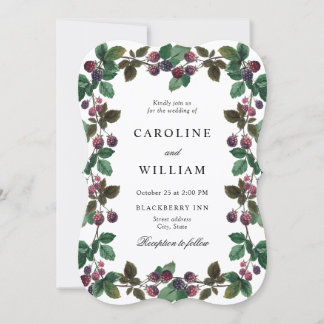 Invitation Mûres noires aquarelle Mariage