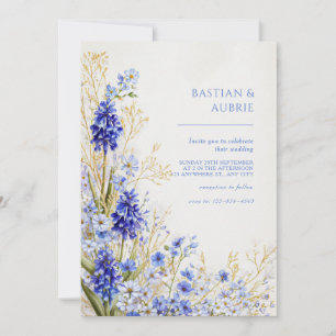 Invitation Muscari Bleu Herbe Dorée Pulvérisation Botanique M