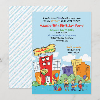 Invitation Musée des enfants Fête d'anniversaire Enfants Scie