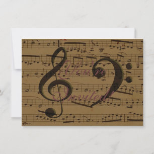 Invitation Musical Treble Clef Sheet Musique Classique
