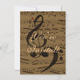 Invitation Musical Treble Clef Sheet Musique Classique