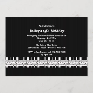 Invitation musicale à la fête d'anniversaire