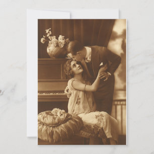 Invitation Musicale Romantique et Amour Vintage