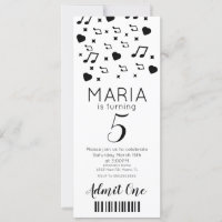 Musique de concert mignonne Style de billet de f