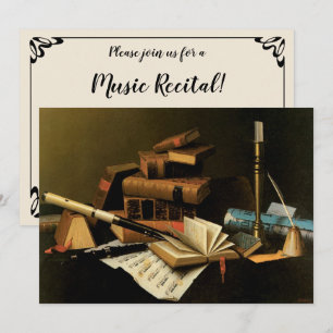 Invitation Musique et Littérature par William Harnett, Beaux-