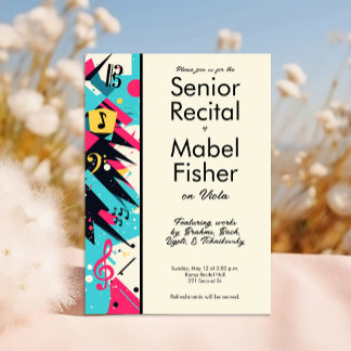 Invitation Musique senior personnalisée Considérant 80 s Insp