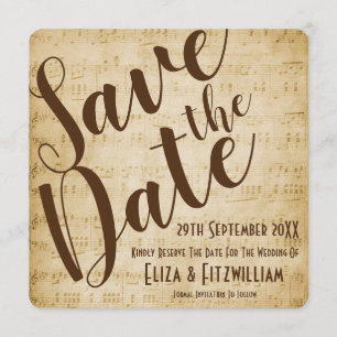 Invitation Musique Vintage Enregistrez La Date