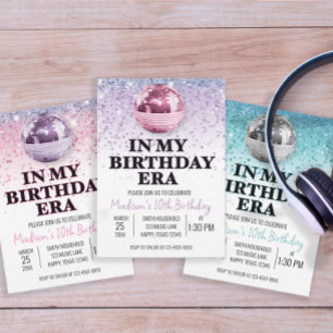 Invitation Musique violette de mon ère d'anniversaire