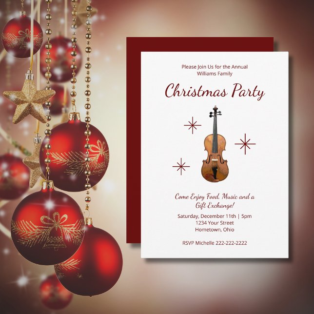 Invitation Musique violon classique Fête de Noël (Créateur téléchargé)