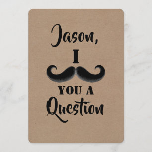 Invitation Mustache Funny Groomsman ou Best Man