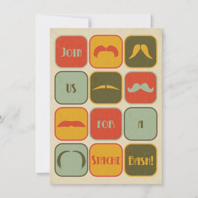 Invitation Mustache Mustache 40e anniversaire de fête Invitat (Devant)