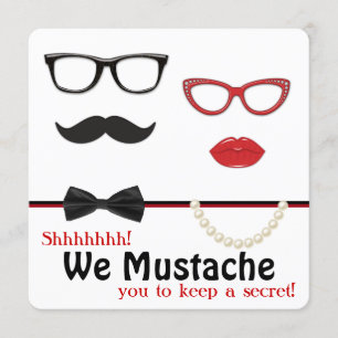 Invitation Mustache Surprise Anniversaire