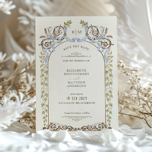 Invitation Muted Enregistrer la date Victorian Mariage Royal