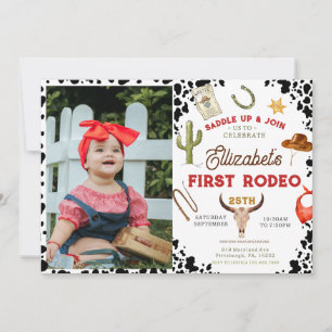 Invitation My First Rodeo Cowboy photo 1er anniversaire
