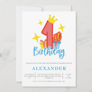 Invitation My Little Prince Boys 1ère fête d'anniversaire