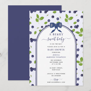 Invitation Myrtilles Une Fête de Bébé Douce aux Fruits Garçon