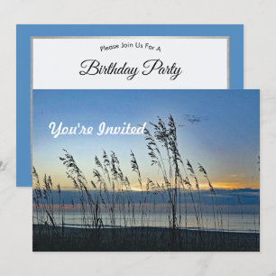 Invitation Myrtle Beach Grass Sunrise Photo Anniversaire
