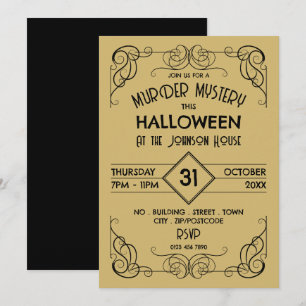 Invitation Mystère de meurtre d'Halloween à l'ère victorienne
