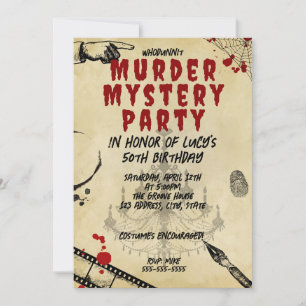 Invitation mystère de meurtre whodunit partie sanglante 40e 5