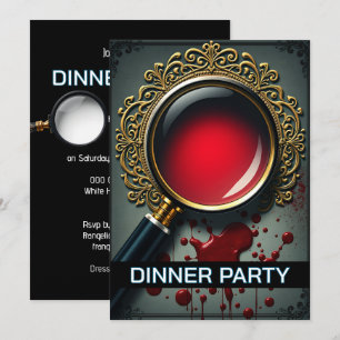Invitation Mystère loupe indices de verre dîner soirée