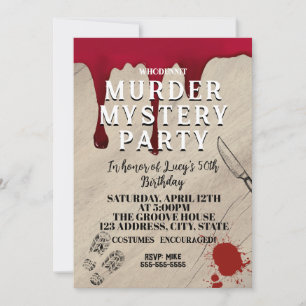 Invitation mystère policier meurtrier fête sanglante 40e 50e 