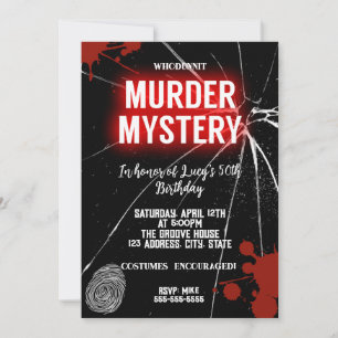 Invitation mystère policier whodunit soirée sanglante 40e 50e