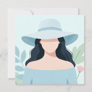 Invitation Mystérieuse femme au chapeau à large bord