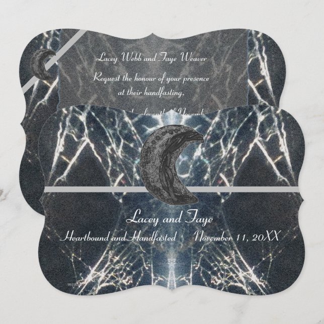 Invitation Mystérieux Web Goth Gothique noir gris brun à la m (Devant / Derrière)