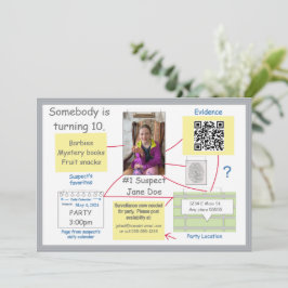 Invitation Mystery Crime solutionner la preuve Commission QR 