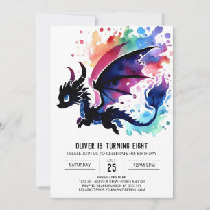 Invitation Mystic Cute Dragon Anniversaire Personnalisé