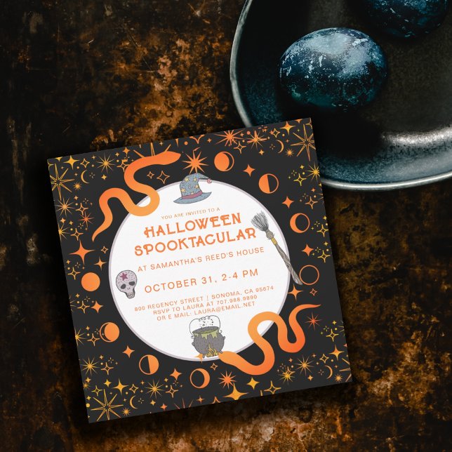 Invitation Mystic Snakes Witch Halloween Spooktacular Party (Créateur téléchargé)
