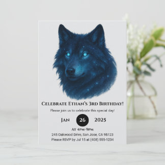 Invitation Mystic Star Wolf Birthday