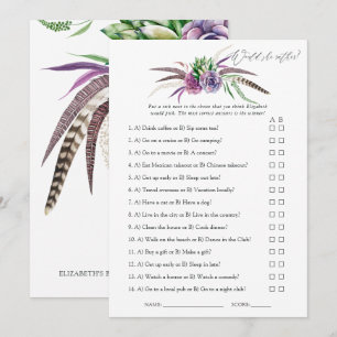 Invitation Mystical Succulents jeu de Fête des mariées