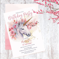 Mystical Unicorn Floral Girl 1er Anniversaire