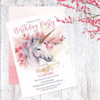 Mystical Unicorn Floral Girl 7e fête d'anniversair