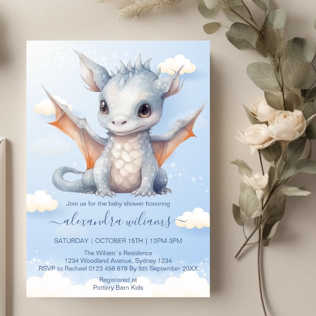 Invitation Mythique Dragon Baby shower Fairytale (Créateur téléchargé)