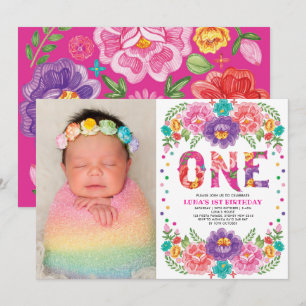 Invitation Nacho Fiesta Floral Cute Premier anniversaire en m