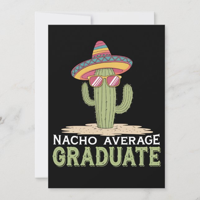 Invitation Nacho Moyenne Graduate Cactus Graduation Mexicaine (Devant)