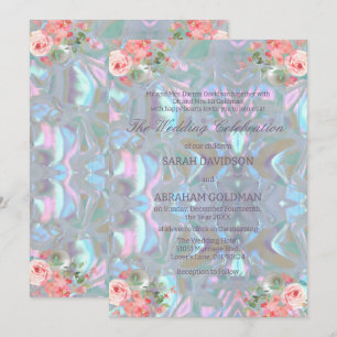 Invitation Nacre Irridescent Élégant Mariage