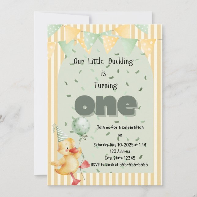 Invitation Naissance du canard (Devant)