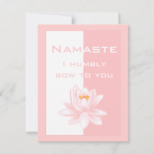 Invitation Namaste - Je vous salue humblement (rose) (Devant)