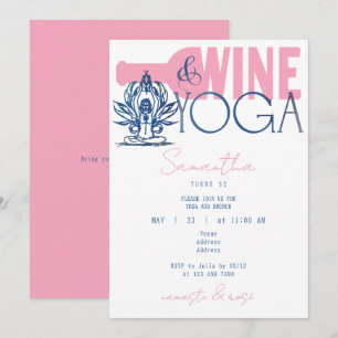 Invitation Namaste & Rose Minimal Vin & Yoga Brunch Anniversa