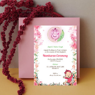 Invitation Namkaran Cérémonie de désignation Eléments d'or