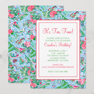 Invitation Nantucket Preppy Palm Beach Motif