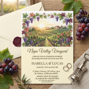 Invitation Napa Valley Vineyard Aquarelle Enterrement de Vie
